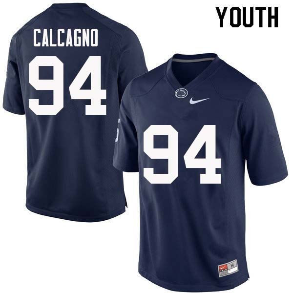 Youth #94 Joe Calcagno Penn State Nittany Lions College Football Jerseys Sale-Navy